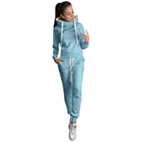Conjuntos Deportivos Chandales Mujer Tallas Grandes Color Sólido Sudadera con Capucha + Casuales Pantalones Yoga Hoodie…